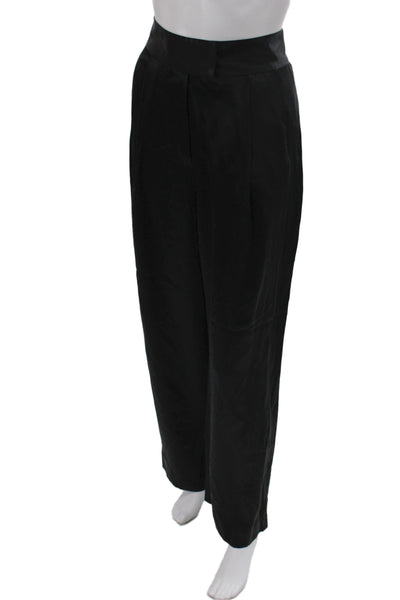 Hartly Women Dress Pants Black 100% Silk Zip Inseam 29 Size 26