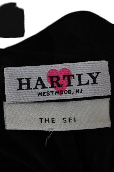 Hartly Women Dress Pants Black 100% Silk Zip Inseam 29 Size 26