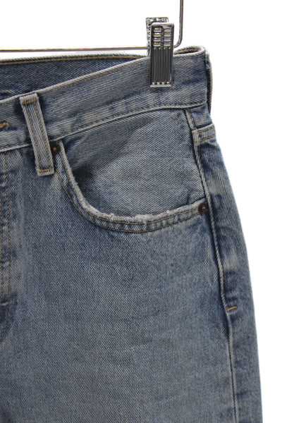 Etica Womens Straight High Rise Jeans Blue 100% Cotton Button Size 26