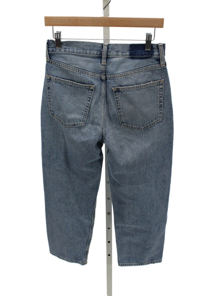 Etica Womens Straight High Rise Jeans Blue 100% Cotton Button Size 26