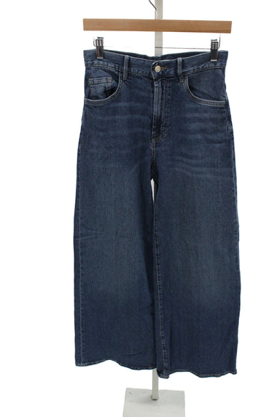 MNG Women Wide-Leg High Rise Blue Jeans Size 2