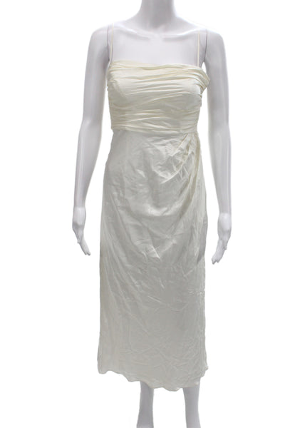 Cinq à Sept Womens Sheath Dress Ivory Silk Square Neck Sleeveless Size 00