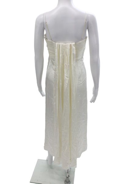 Cinq à Sept Womens Sheath Dress Ivory Silk Square Neck Sleeveless Size 00