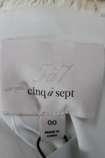 Cinq à Sept Womens Sheath Dress Ivory Silk Square Neck Sleeveless Size 00
