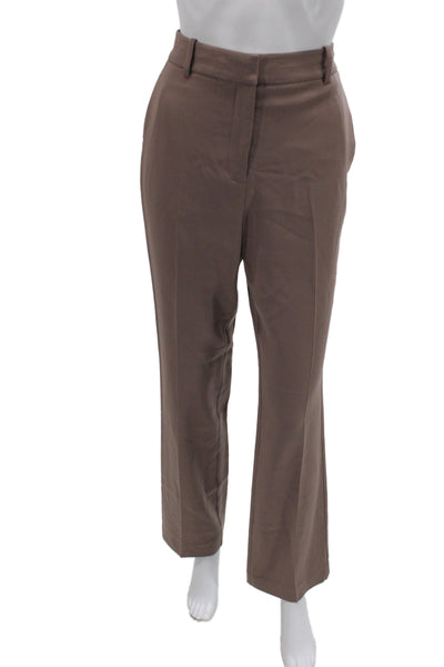 Babaton Women Dress Pants Brown Triacetate Hook & Eye Size 4