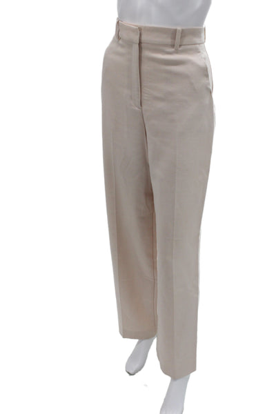 Zara Womens Dress Pants Beige Solid Zip Inseam 30 Size XS