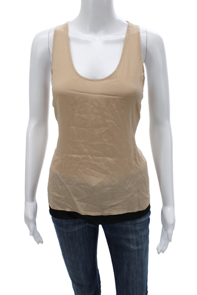 Joie Women Camisole Beige Silk Scoop Neck Sleeveless Size S