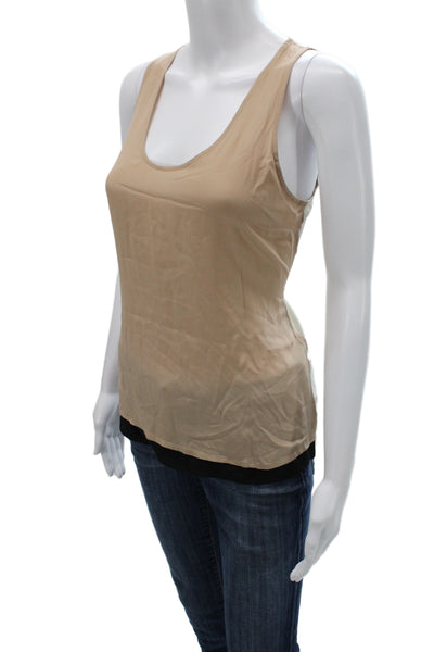 Joie Women Camisole Beige Silk Scoop Neck Sleeveless Size S