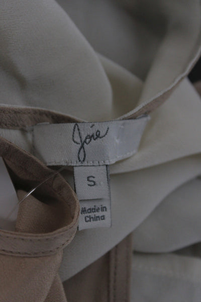 Joie Women Camisole Beige Silk Scoop Neck Sleeveless Size S
