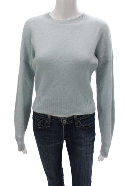 Naadam Womens Blue 100% Cashmere Crew Neck Pullover Sweater Long Sleeve Size S