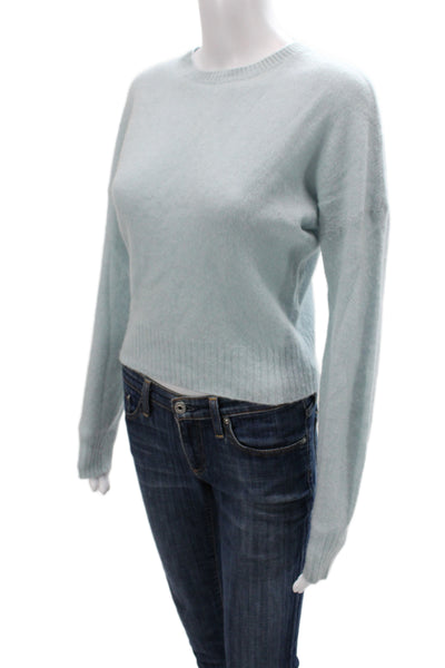 Naadam Womens Blue 100% Cashmere Crew Neck Pullover Sweater Long Sleeve Size S