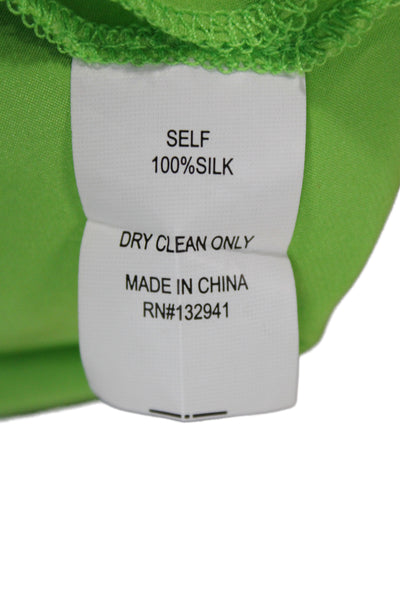Amanda Uprichard Women Green Silk Halter Camisole Sleeveless Party Size XS