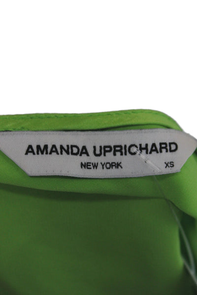 Amanda Uprichard Women Green Silk Halter Camisole Sleeveless Party Size XS