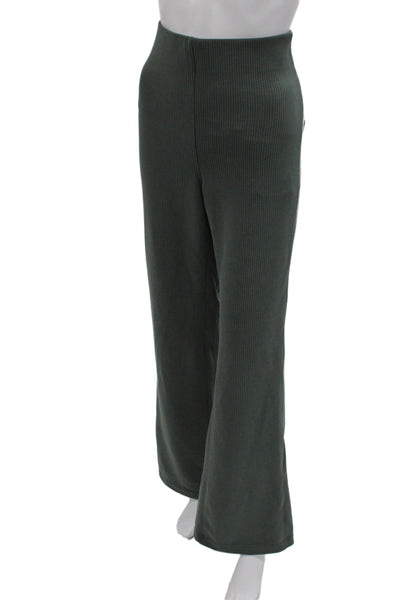Lululemon Womens Ribbed Striped Green Sweatpants Pull On Athleisure Size 14
