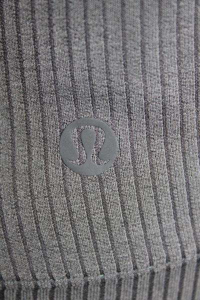 Lululemon Womens Ribbed Striped Green Sweatpants Pull On Athleisure Size 14
