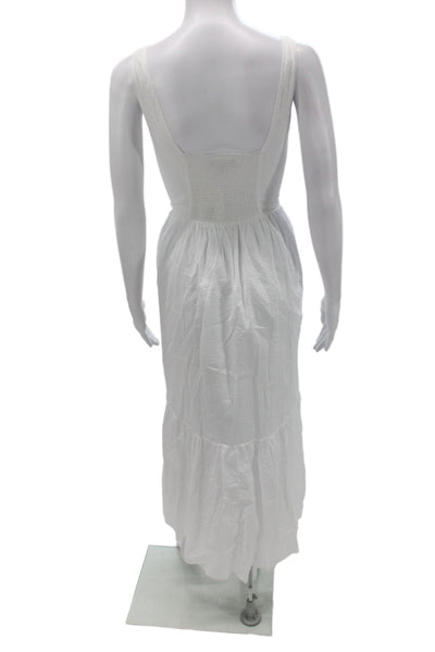 AYR Womens Maxi Dress White Scoop Neck Sleeveless 100% Cotton Size S