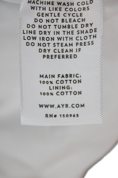AYR Womens Maxi Dress White Scoop Neck Sleeveless 100% Cotton Size S
