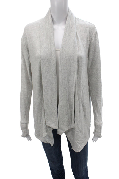 Athleta Women Cardigan Gray Cowl Neck Long Sleeve Cotton Blend Size S