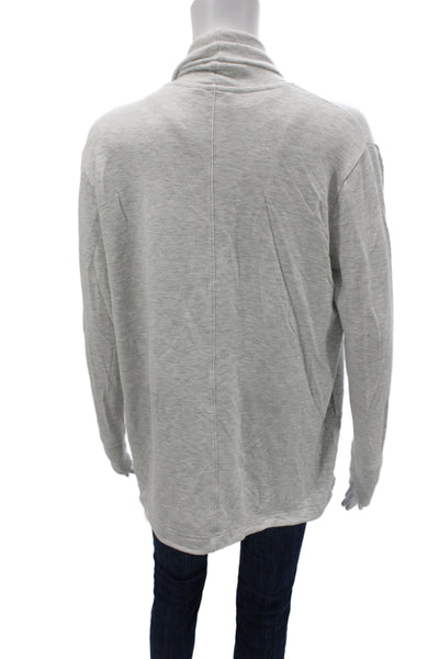 Athleta Women Cardigan Gray Cowl Neck Long Sleeve Cotton Blend Size S