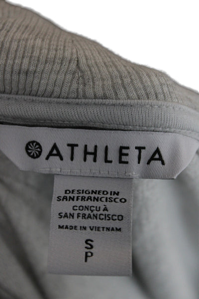 Athleta Women Cardigan Gray Cowl Neck Long Sleeve Cotton Blend Size S