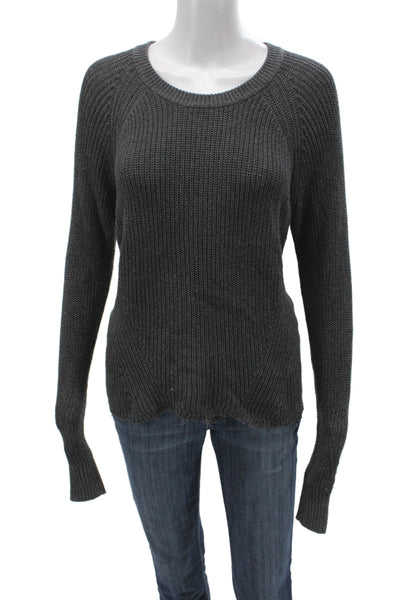 Cotton By Autumn Cashmere Women Pullover Sweater Gray Size L