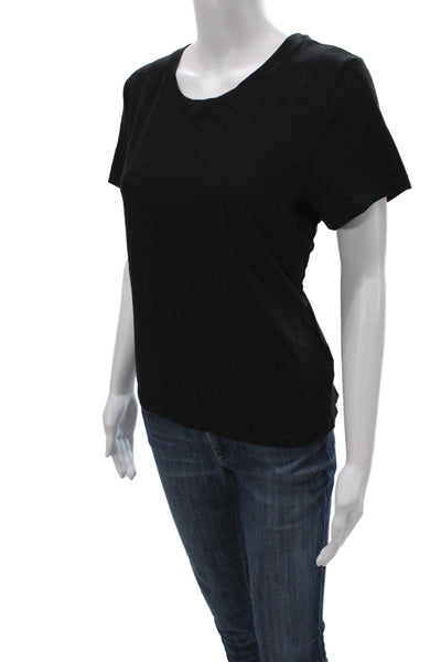Nation LTD Womens Basic Black Scoop Neck Cotton Short Sleeve T-Shirt Size L