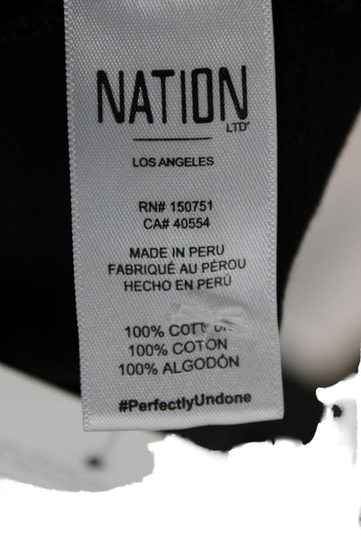 Nation LTD Womens Basic Black Scoop Neck Cotton Short Sleeve T-Shirt Size L