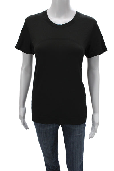 Lululemon Womens Black Basic Cotton Crew Neck Short Sleeve T-Shirt Size 8