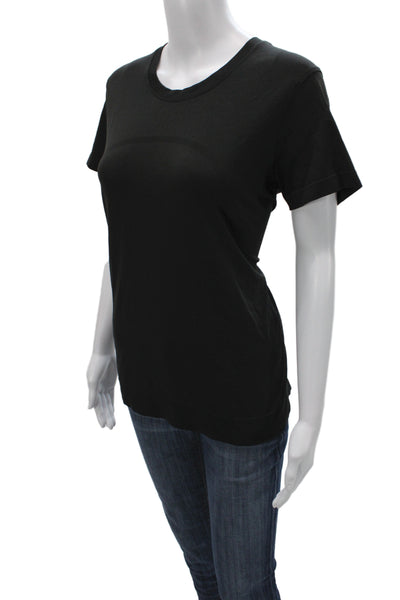 Lululemon Womens Black Basic Cotton Crew Neck Short Sleeve T-Shirt Size 8