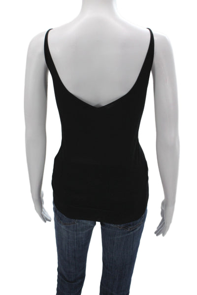 Theory Womens Silk V-Neck Camisole Black Sleeveless Solid Size M
