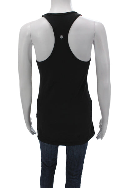Lululemon Women Black Basic Cotton Scoop Neck Sleeveless Tank Size 4