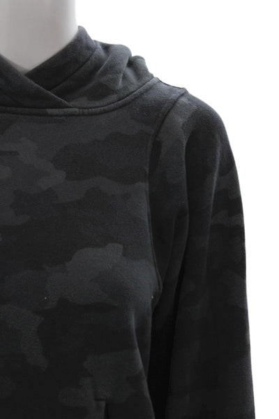 Lululemon Womens Black Camo Cowl Neck Cotton Pullover Hoodie Long Sleeve Size 6