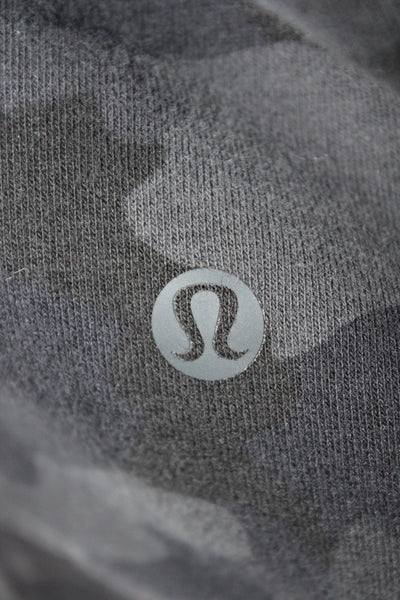 Lululemon Womens Black Camo Cowl Neck Cotton Pullover Hoodie Long Sleeve Size 6