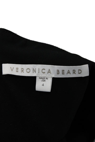 Veronica Beard Womens Cropped Black Pants Nylon Zip Size 4