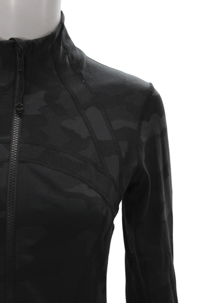 Lululemon Womens Nylon Spandex Camouflage Track Jacket Black Size 9