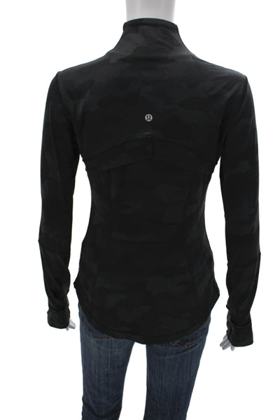 Lululemon Womens Nylon Spandex Camouflage Track Jacket Black Size 9