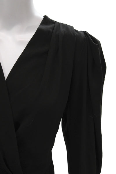 IRO Womens Black V-Neck Long Sleeve Basic Blouse Size 36