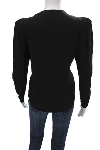 IRO Womens Black V-Neck Long Sleeve Basic Blouse Size 36