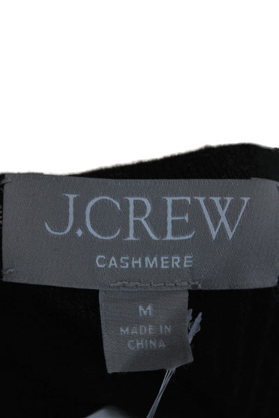 J Crew Womens 100% Cashmere Black Scoop Neck Sleeveless Pullover Sweater Size M