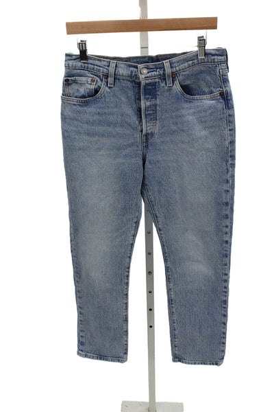 Levi Strauss & Co Womens Straight Jeans Blue Mid Rise Cotton Size 29