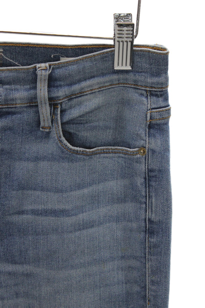 Frame Womens Ankle Jeans Mid Rise Button Fly Blue Cotton Size 28