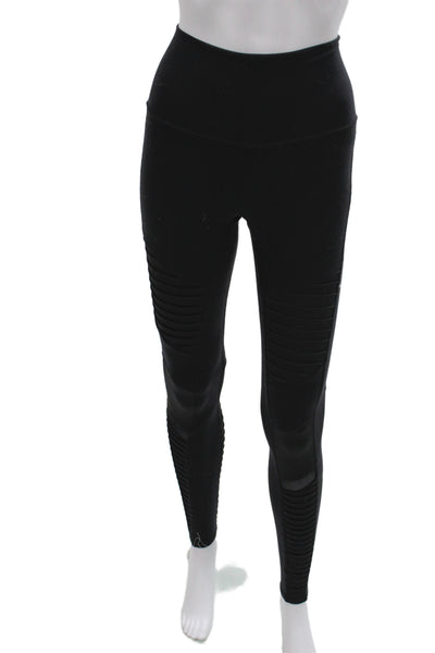 Alo Womens Ankle Leggings Black Polyester Athleisure Size XS