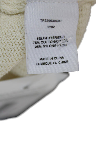 Derek Lam 10 Crosby Women Pullover Sweater V-Neck Ivory Short Sleeve Size XS