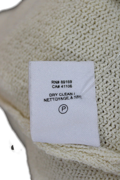 Derek Lam 10 Crosby Women Pullover Sweater V-Neck Ivory Short Sleeve Size XS