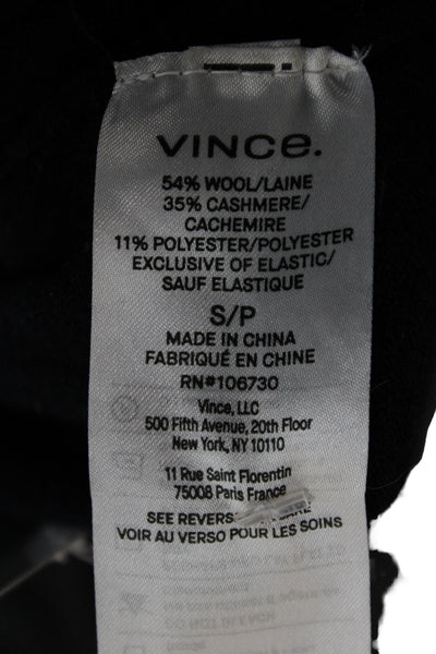 Vince Womens Basic T-Shirt Black Crew Neck Short Sleeve 54% Wool Size S