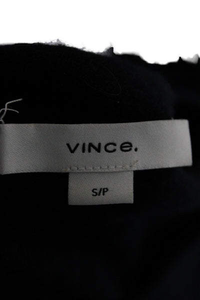 Vince Womens Basic T-Shirt Black Crew Neck Short Sleeve 54% Wool Size S