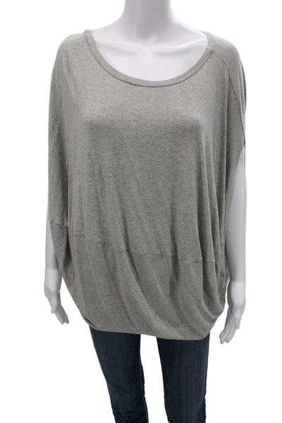 Bailey 44 Womens Gray Scoop Neck Tunic Blouse Short Sleeve Rayon Size S