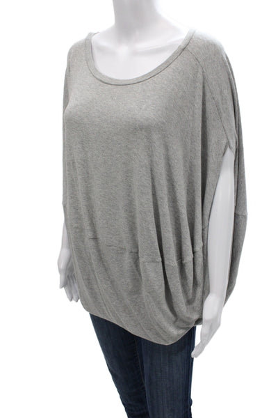 Bailey 44 Womens Gray Scoop Neck Tunic Blouse Short Sleeve Rayon Size S