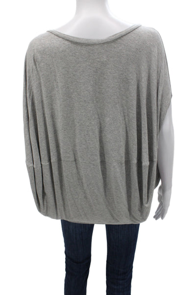 Bailey 44 Womens Gray Scoop Neck Tunic Blouse Short Sleeve Rayon Size S