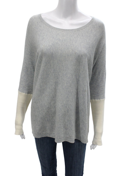 Raffi Womens Pullover Sweater Gray Long Sleeve Cotton Size One Size